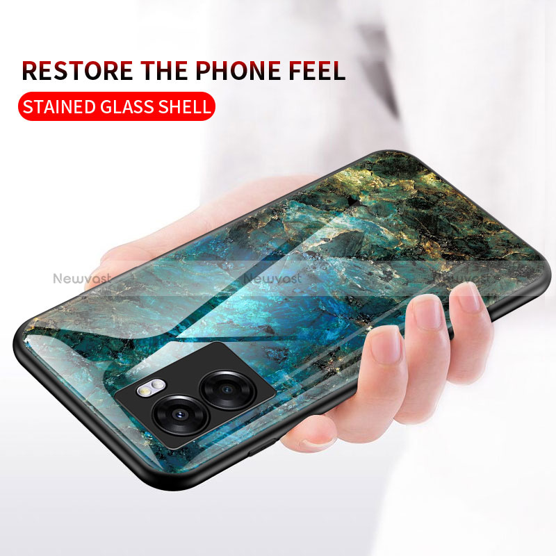 Silicone Frame Fashionable Pattern Mirror Case Cover for Realme Narzo 50 5G