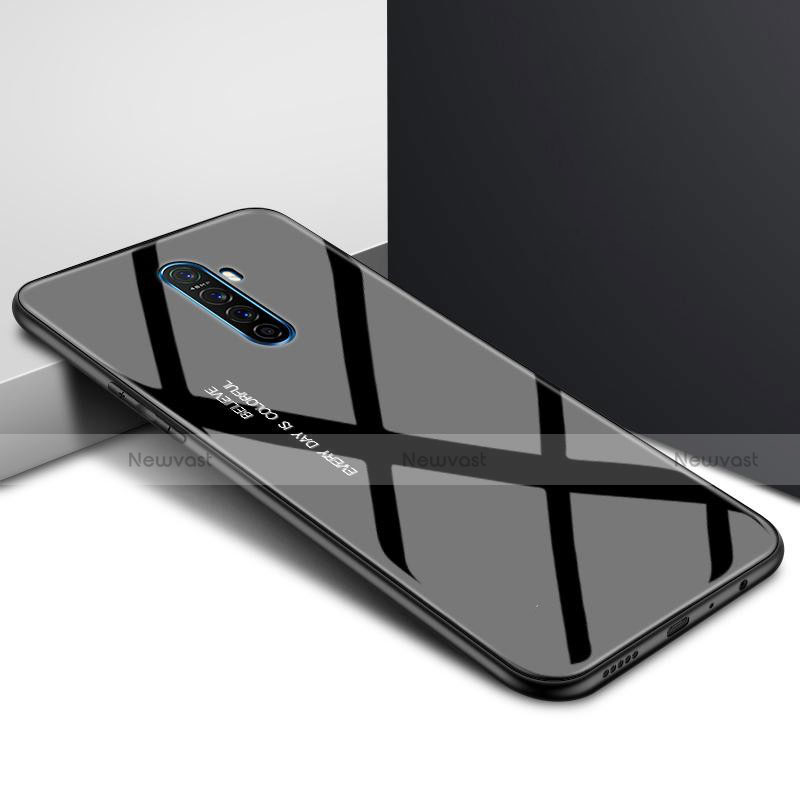 Silicone Frame Fashionable Pattern Mirror Case Cover for Realme X2 Pro Black
