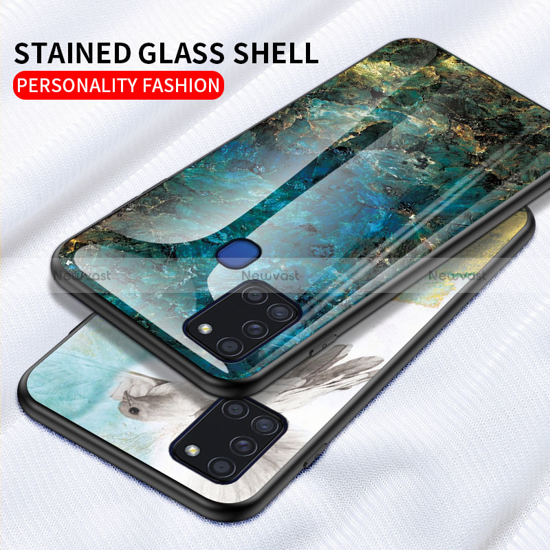 Silicone Frame Fashionable Pattern Mirror Case Cover for Samsung Galaxy A21s