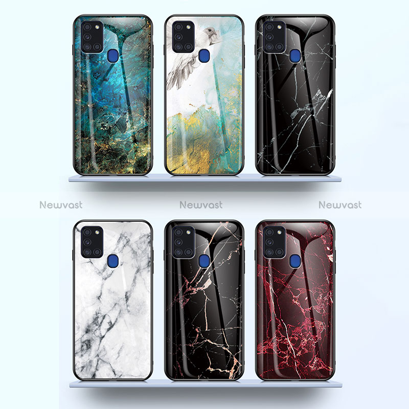 Silicone Frame Fashionable Pattern Mirror Case Cover for Samsung Galaxy A21s