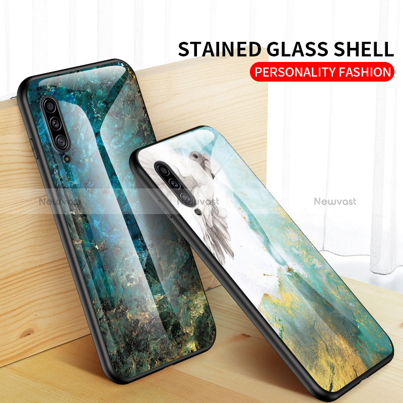 Silicone Frame Fashionable Pattern Mirror Case Cover for Samsung Galaxy A50S
