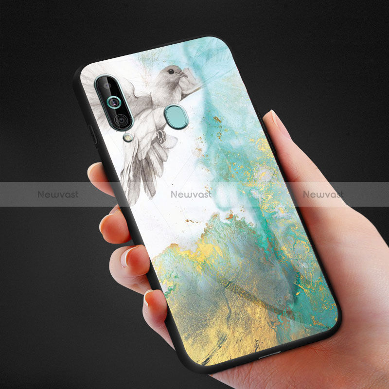 Silicone Frame Fashionable Pattern Mirror Case Cover for Samsung Galaxy A60