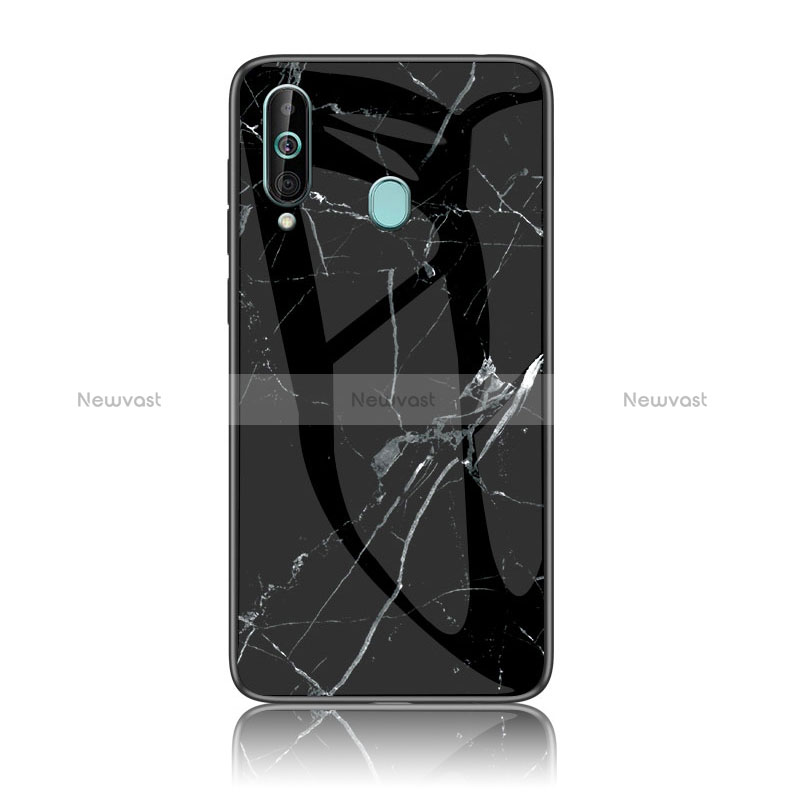 Silicone Frame Fashionable Pattern Mirror Case Cover for Samsung Galaxy A60 Black