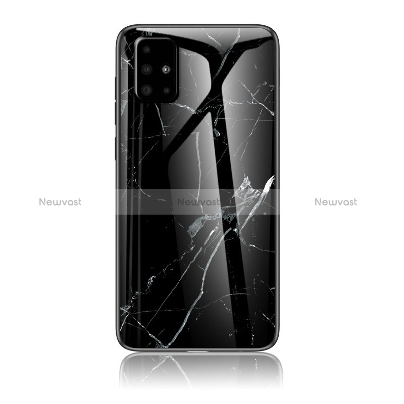 Silicone Frame Fashionable Pattern Mirror Case Cover for Samsung Galaxy A71 5G Black