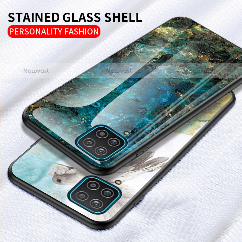 Silicone Frame Fashionable Pattern Mirror Case Cover for Samsung Galaxy F12