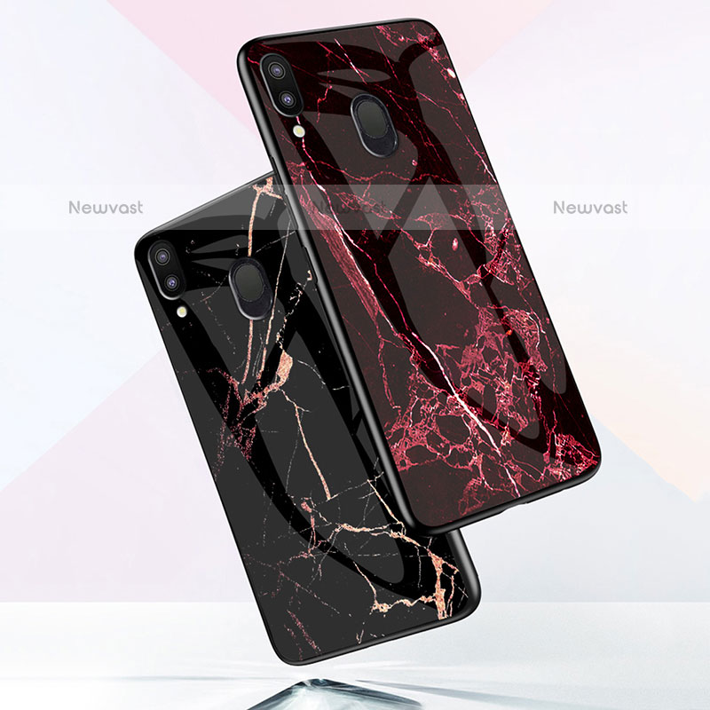 Silicone Frame Fashionable Pattern Mirror Case Cover for Samsung Galaxy M20