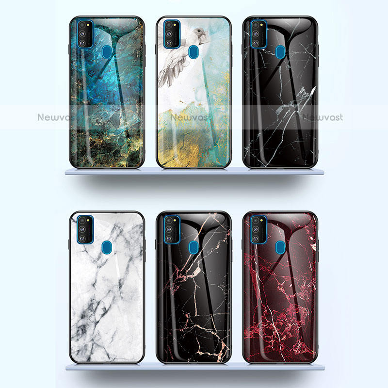 Silicone Frame Fashionable Pattern Mirror Case Cover for Samsung Galaxy M21