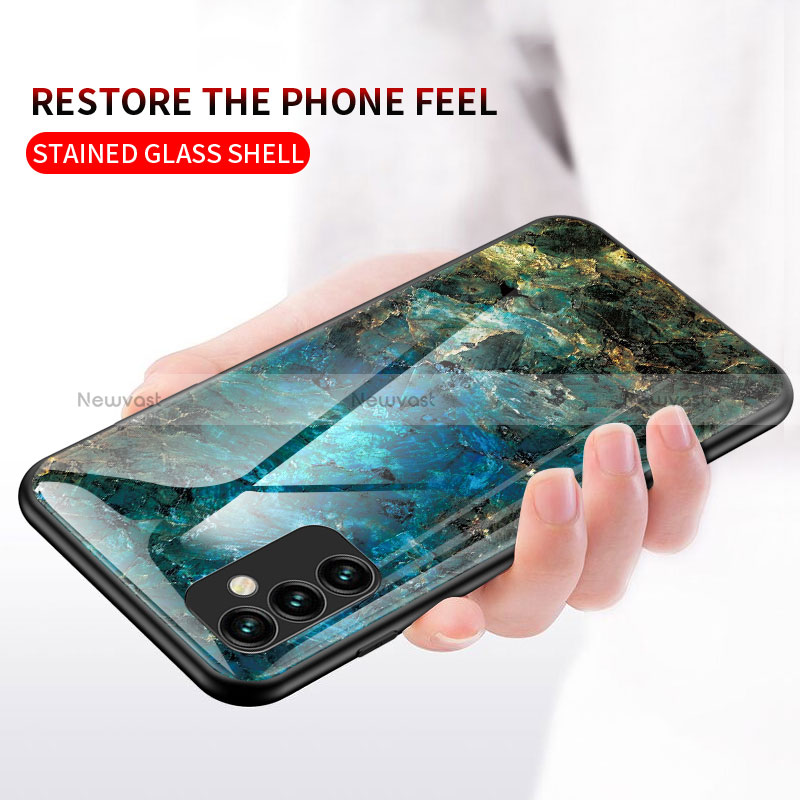 Silicone Frame Fashionable Pattern Mirror Case Cover for Samsung Galaxy M23 5G
