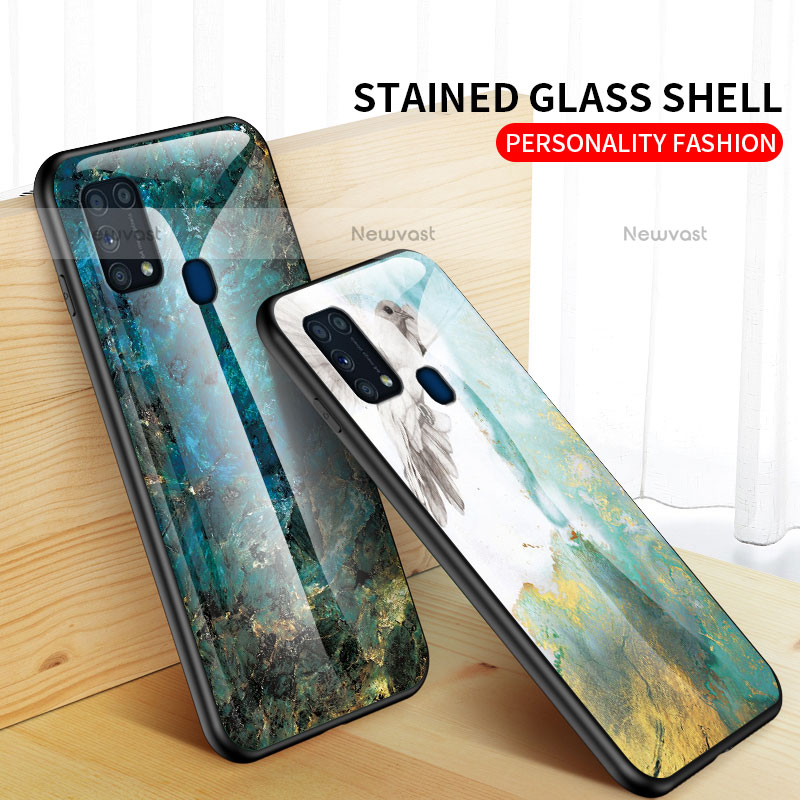 Silicone Frame Fashionable Pattern Mirror Case Cover for Samsung Galaxy M31 Prime Edition