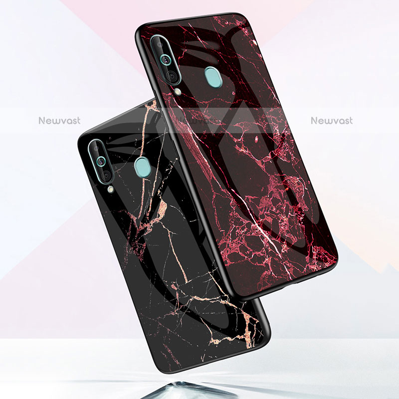 Silicone Frame Fashionable Pattern Mirror Case Cover for Samsung Galaxy M40