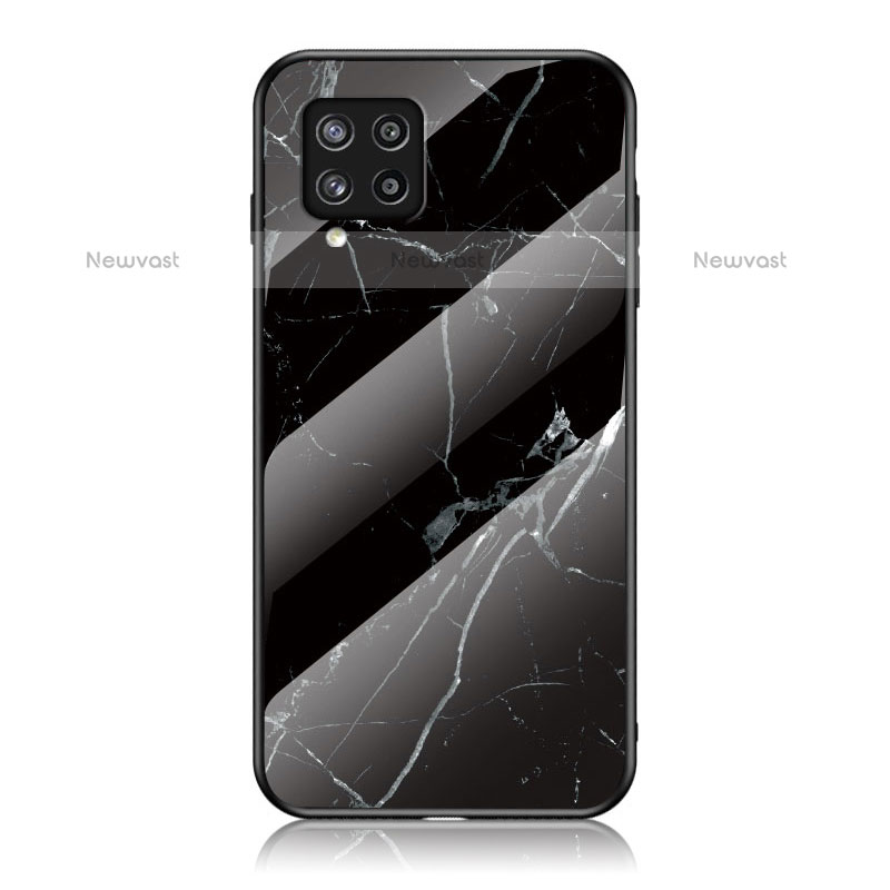 Silicone Frame Fashionable Pattern Mirror Case Cover for Samsung Galaxy M42 5G Black