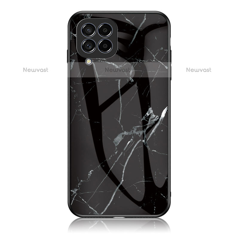 Silicone Frame Fashionable Pattern Mirror Case Cover for Samsung Galaxy M53 5G Black