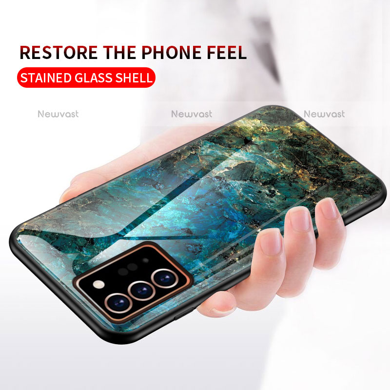 Silicone Frame Fashionable Pattern Mirror Case Cover for Samsung Galaxy Note 20 Ultra 5G