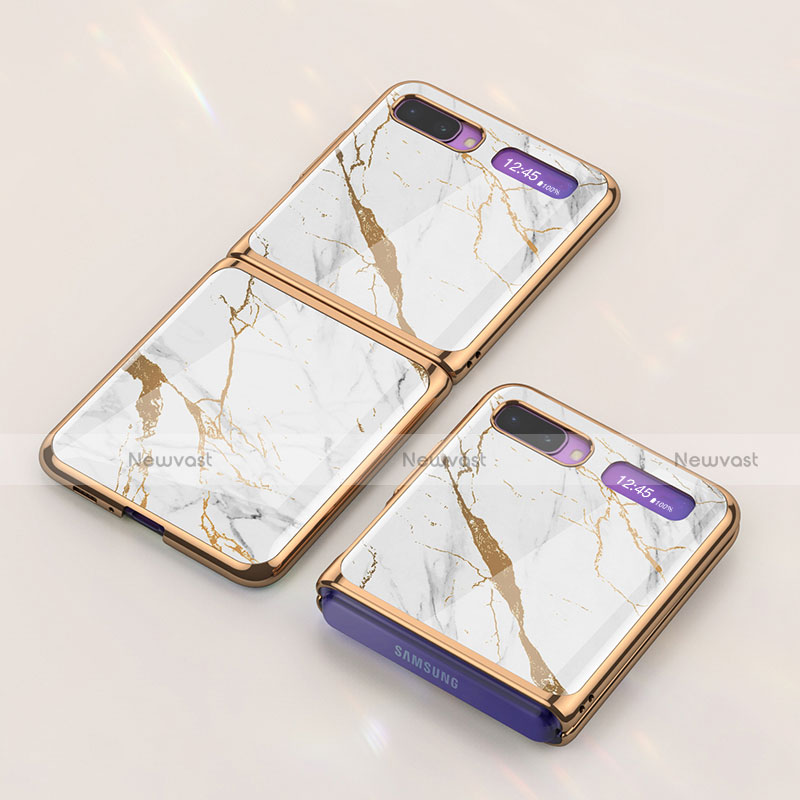 Silicone Frame Fashionable Pattern Mirror Case Cover for Samsung Galaxy Z Flip 5G