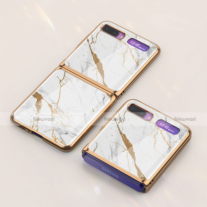 Silicone Frame Fashionable Pattern Mirror Case Cover for Samsung Galaxy Z Flip