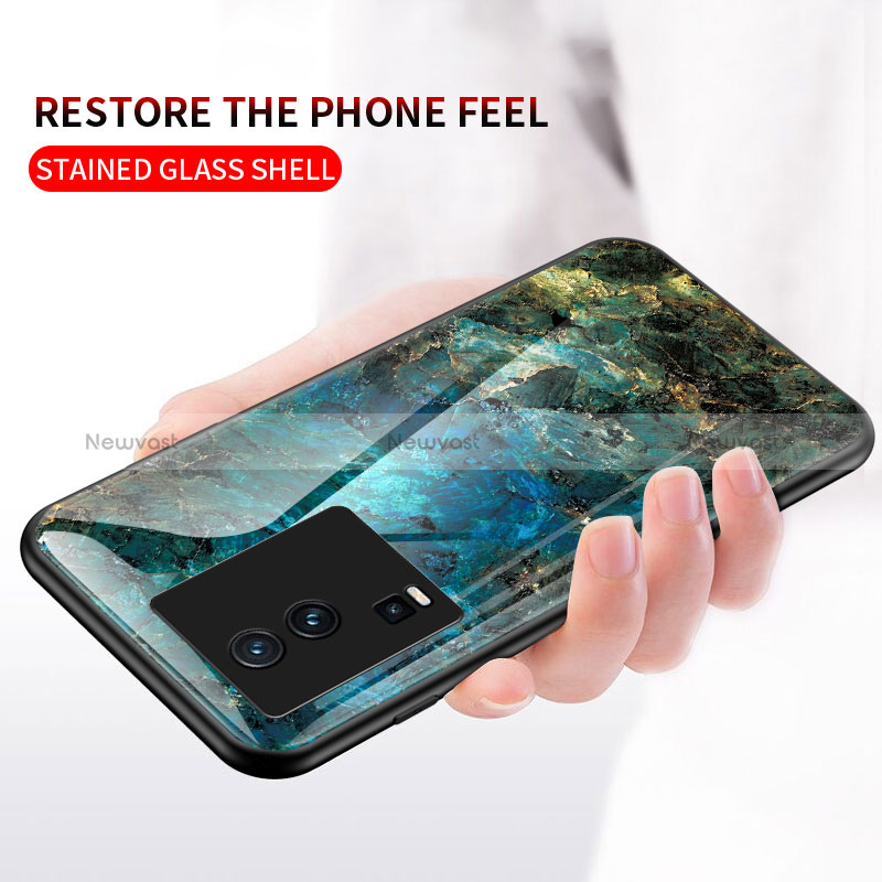 Silicone Frame Fashionable Pattern Mirror Case Cover for Vivo iQOO Neo7 5G