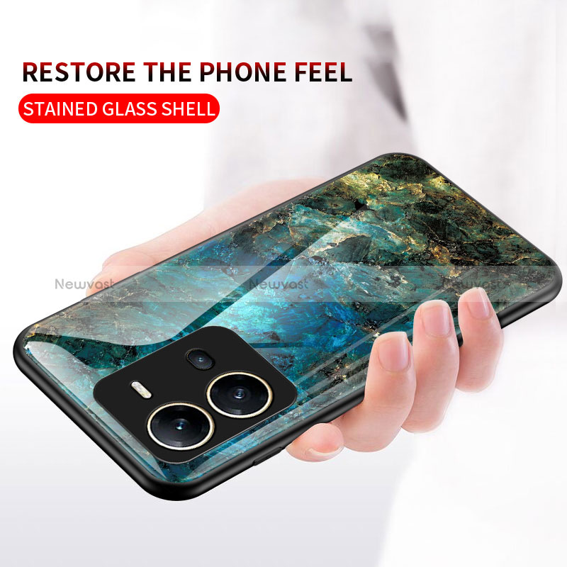 Silicone Frame Fashionable Pattern Mirror Case Cover for Vivo V25 5G