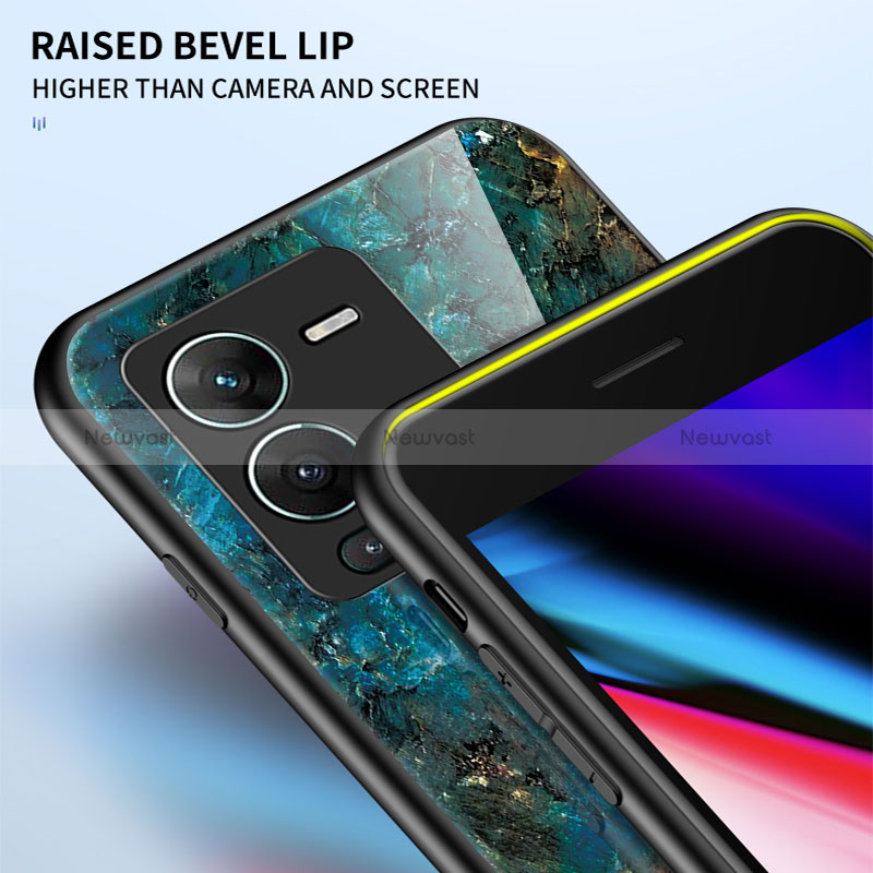 Silicone Frame Fashionable Pattern Mirror Case Cover for Vivo V25 Pro 5G