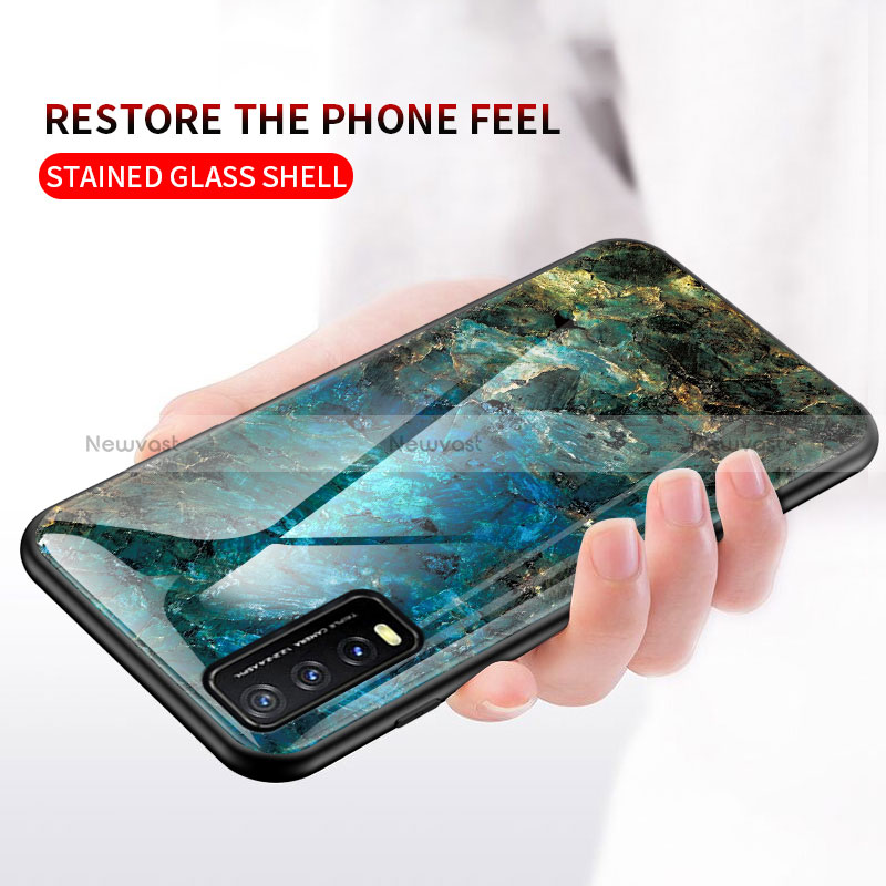 Silicone Frame Fashionable Pattern Mirror Case Cover for Vivo Y11s