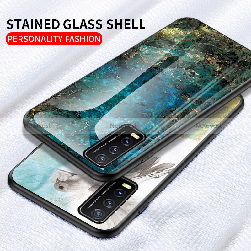 Silicone Frame Fashionable Pattern Mirror Case Cover for Vivo Y30