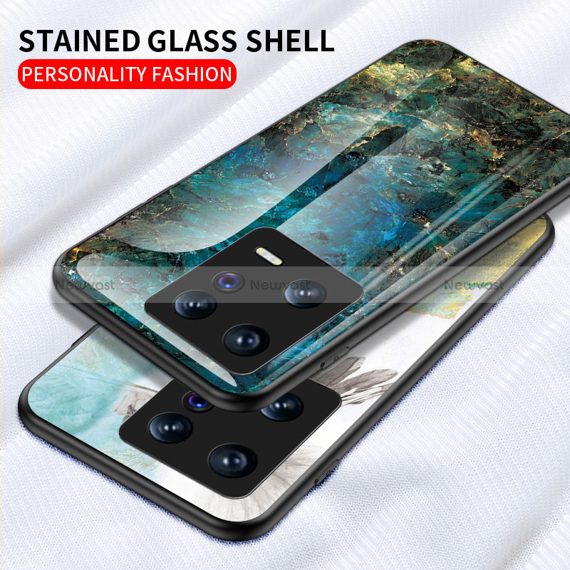 Silicone Frame Fashionable Pattern Mirror Case Cover for Xiaomi Mi 13 5G