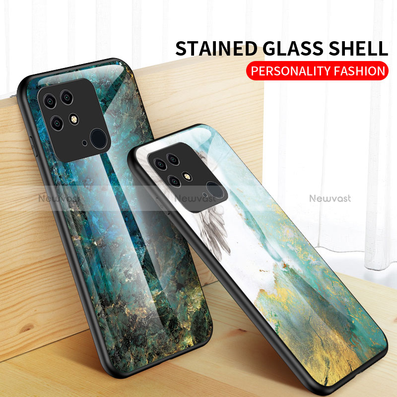 Silicone Frame Fashionable Pattern Mirror Case Cover for Xiaomi Redmi 10C 4G