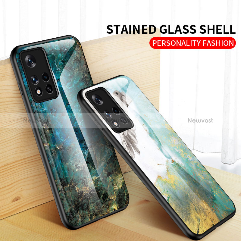 Silicone Frame Fashionable Pattern Mirror Case Cover for Xiaomi Redmi Note 11S 5G