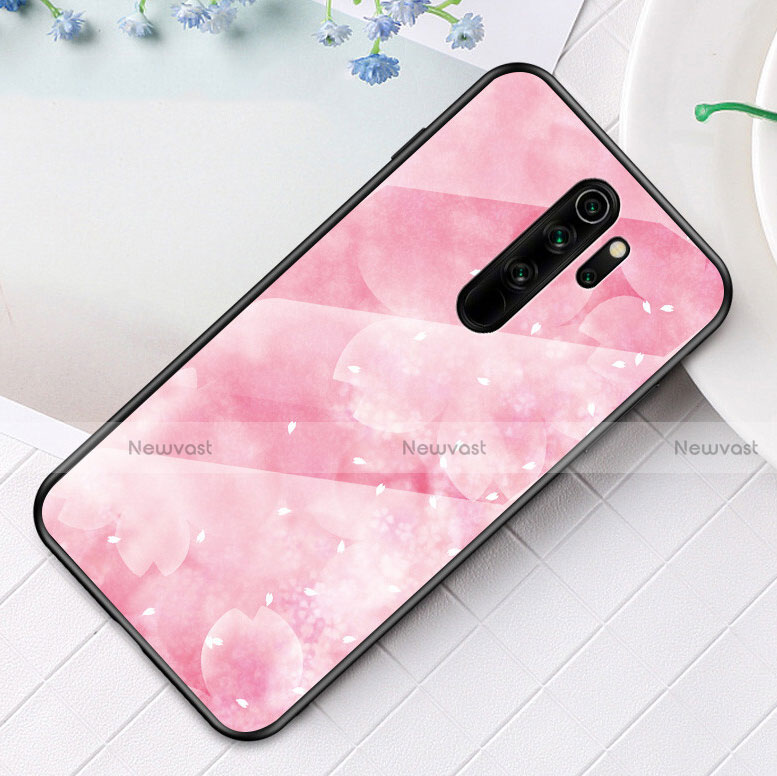 Silicone Frame Fashionable Pattern Mirror Case Cover for Xiaomi Redmi Note 8 Pro Rose Gold