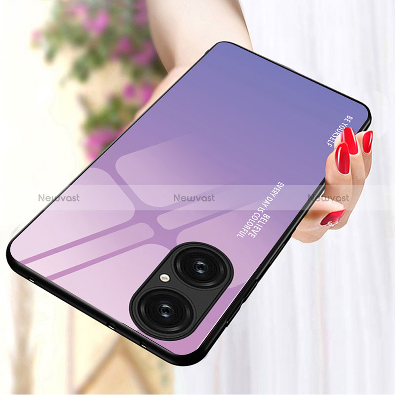 Silicone Frame Fashionable Pattern Mirror Case Cover JM1 for Huawei P50 Pro