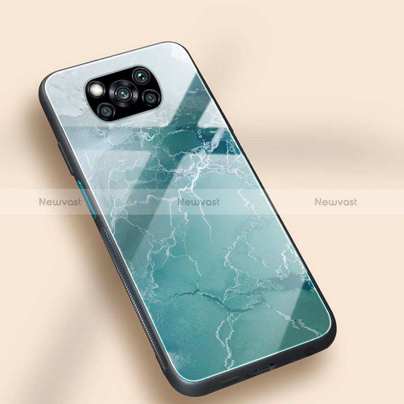 Silicone Frame Fashionable Pattern Mirror Case Cover JM1 for Xiaomi Poco X3 NFC Green
