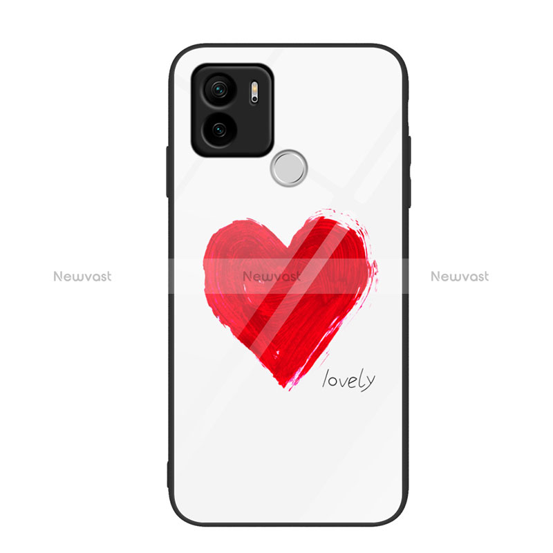 Silicone Frame Fashionable Pattern Mirror Case Cover JM1 for Xiaomi Redmi A1 Plus Red