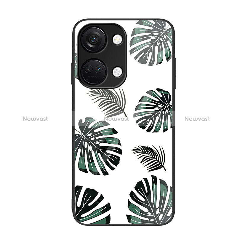Silicone Frame Fashionable Pattern Mirror Case Cover JM3 for OnePlus Ace 2V 5G