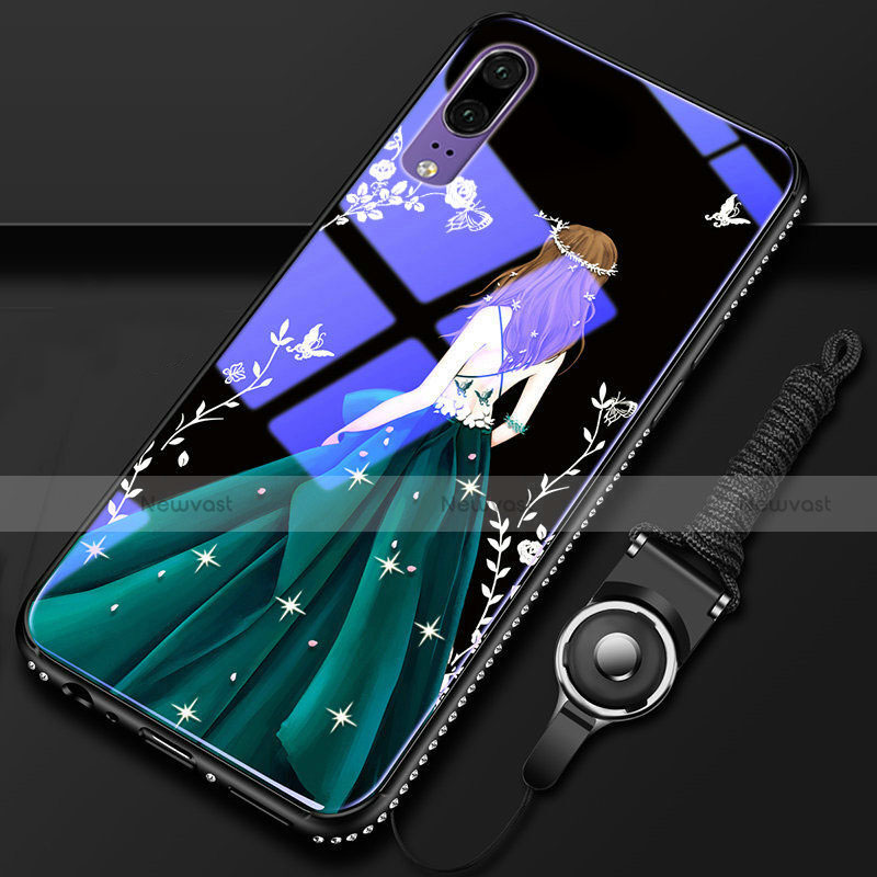 Silicone Frame Fashionable Pattern Mirror Case Cover K01 for Huawei P20