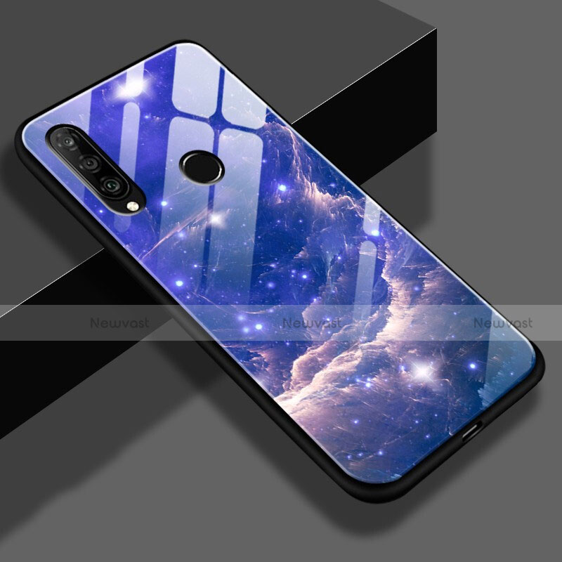 Silicone Frame Fashionable Pattern Mirror Case Cover K01 for Huawei P30 Lite