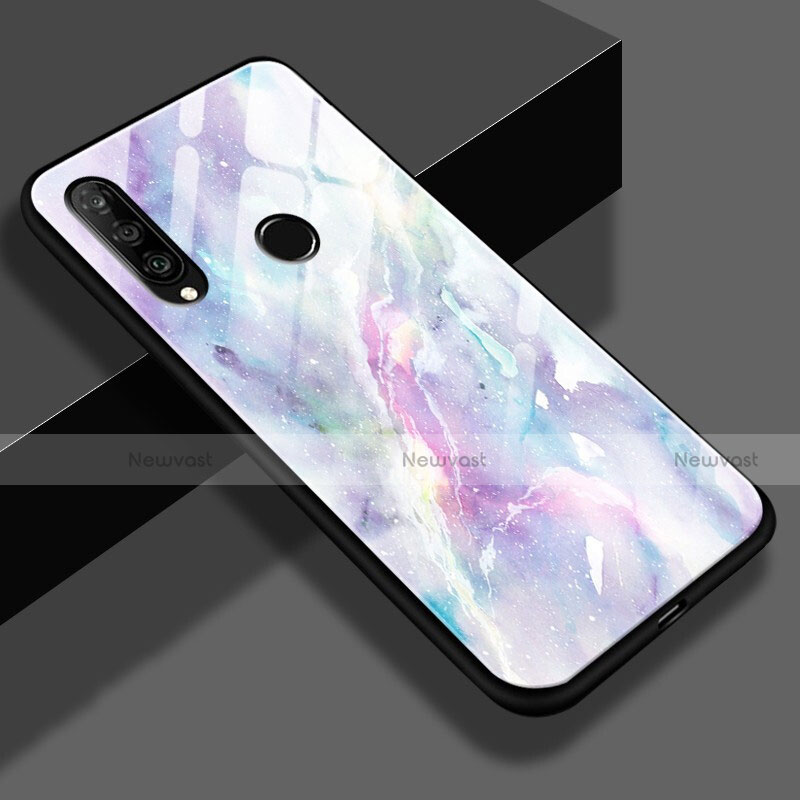Silicone Frame Fashionable Pattern Mirror Case Cover K01 for Huawei P30 Lite Colorful