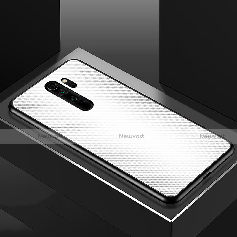 Silicone Frame Fashionable Pattern Mirror Case Cover K01 for Xiaomi Redmi Note 8 Pro White
