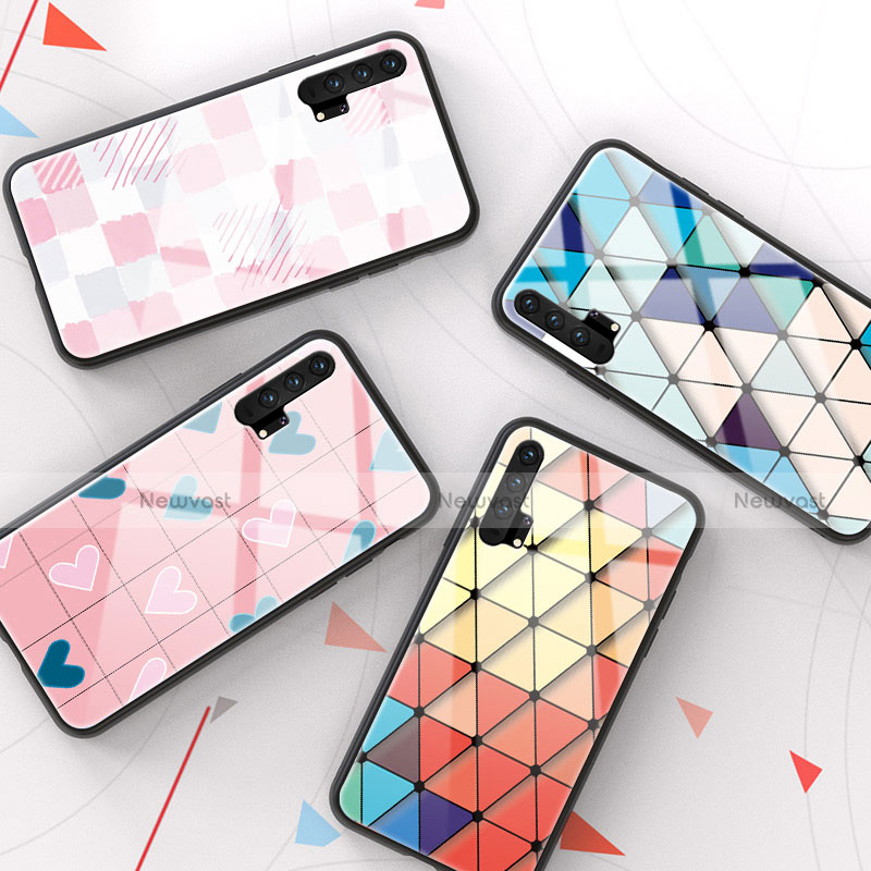 Silicone Frame Fashionable Pattern Mirror Case Cover K02 for Huawei Honor 20 Pro