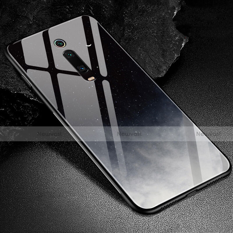 Silicone Frame Fashionable Pattern Mirror Case Cover K02 for Xiaomi Redmi K20 Pro Black