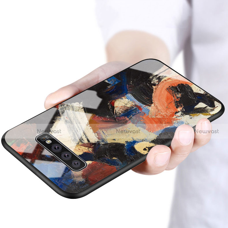 Silicone Frame Fashionable Pattern Mirror Case Cover K03 for Samsung Galaxy S10 5G