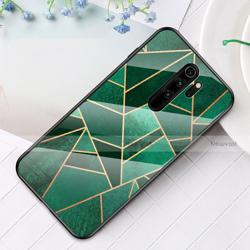 Silicone Frame Fashionable Pattern Mirror Case Cover K03 for Xiaomi Redmi Note 8 Pro Green