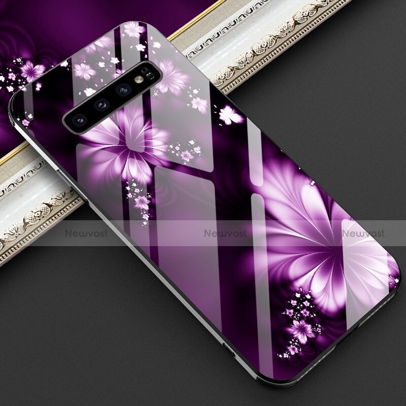 Silicone Frame Fashionable Pattern Mirror Case Cover K04 for Samsung Galaxy S10
