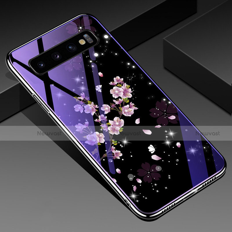 Silicone Frame Fashionable Pattern Mirror Case Cover K05 for Samsung Galaxy S10