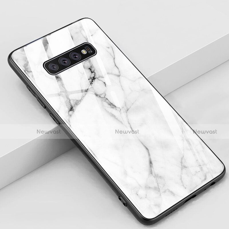Silicone Frame Fashionable Pattern Mirror Case Cover K05 for Samsung Galaxy S10 Plus
