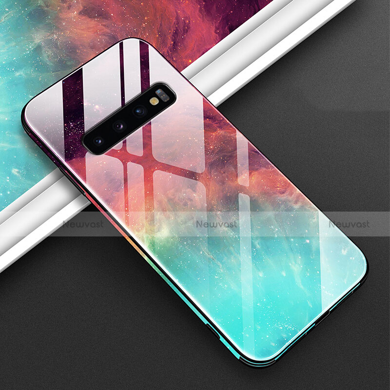 Silicone Frame Fashionable Pattern Mirror Case Cover K06 for Samsung Galaxy S10 Plus