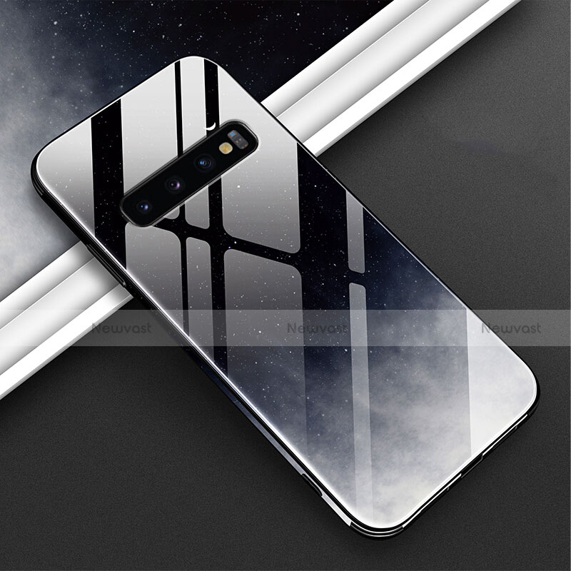 Silicone Frame Fashionable Pattern Mirror Case Cover K06 for Samsung Galaxy S10 Plus