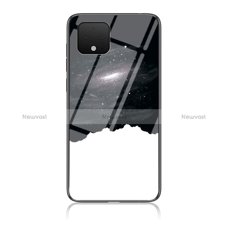 Silicone Frame Fashionable Pattern Mirror Case Cover LS1 for Google Pixel 4 Black