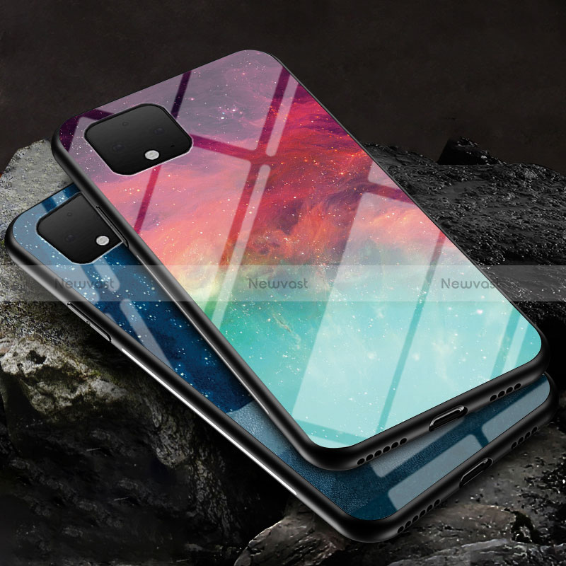 Silicone Frame Fashionable Pattern Mirror Case Cover LS1 for Google Pixel 4 XL