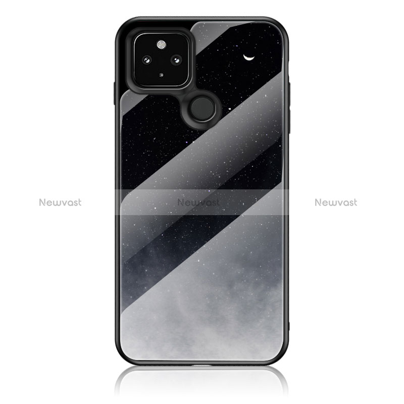 Silicone Frame Fashionable Pattern Mirror Case Cover LS1 for Google Pixel 5 Gray