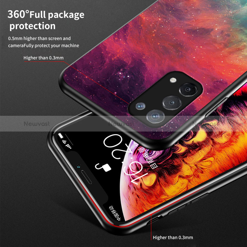 Silicone Frame Fashionable Pattern Mirror Case Cover LS1 for Oppo A95 4G