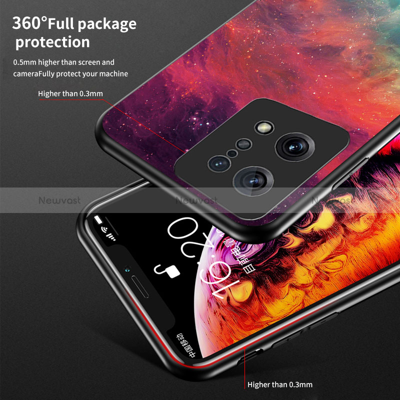 Silicone Frame Fashionable Pattern Mirror Case Cover LS1 for Oppo Find X5 5G